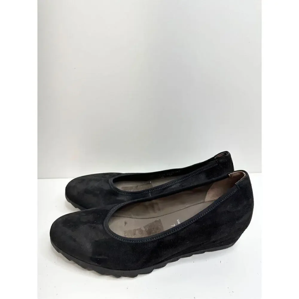 Garbor Sacchetto Womens Wedge Pump Slip On Shoes‎ Black Suede Size 9.5 US 7.5UK